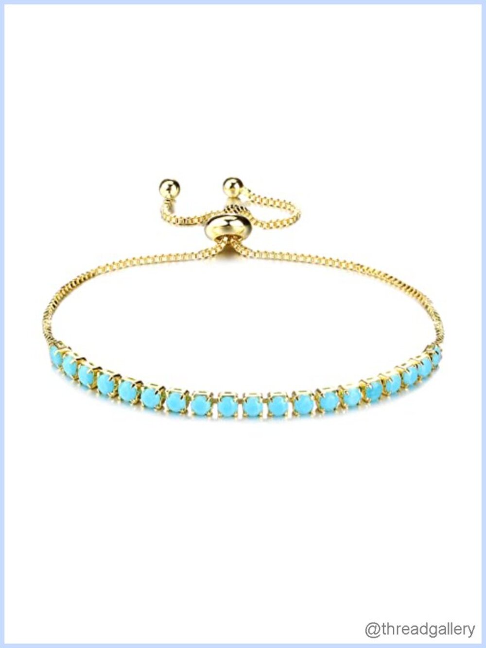 Adjustable Slider Tennis Bracelet 18K Gold Plated Cubic Zirconia Women Gift